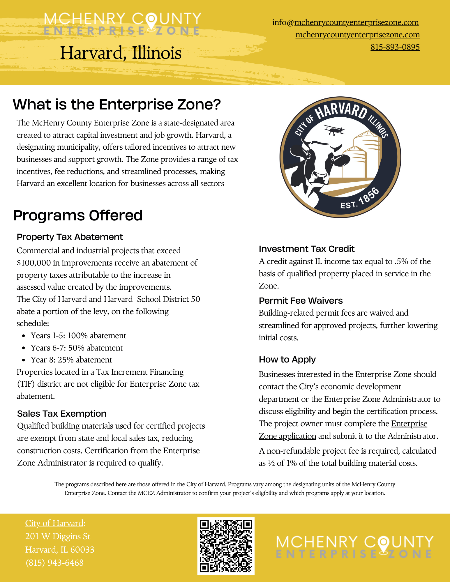 Enterprise Zone Fact Sheet - Harvard